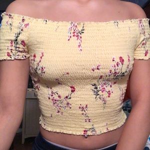 Yellow Kendall & Kylie Crop top